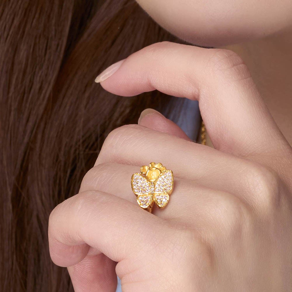 나비 꽃 큐빅 반지 요약정보 및 구매